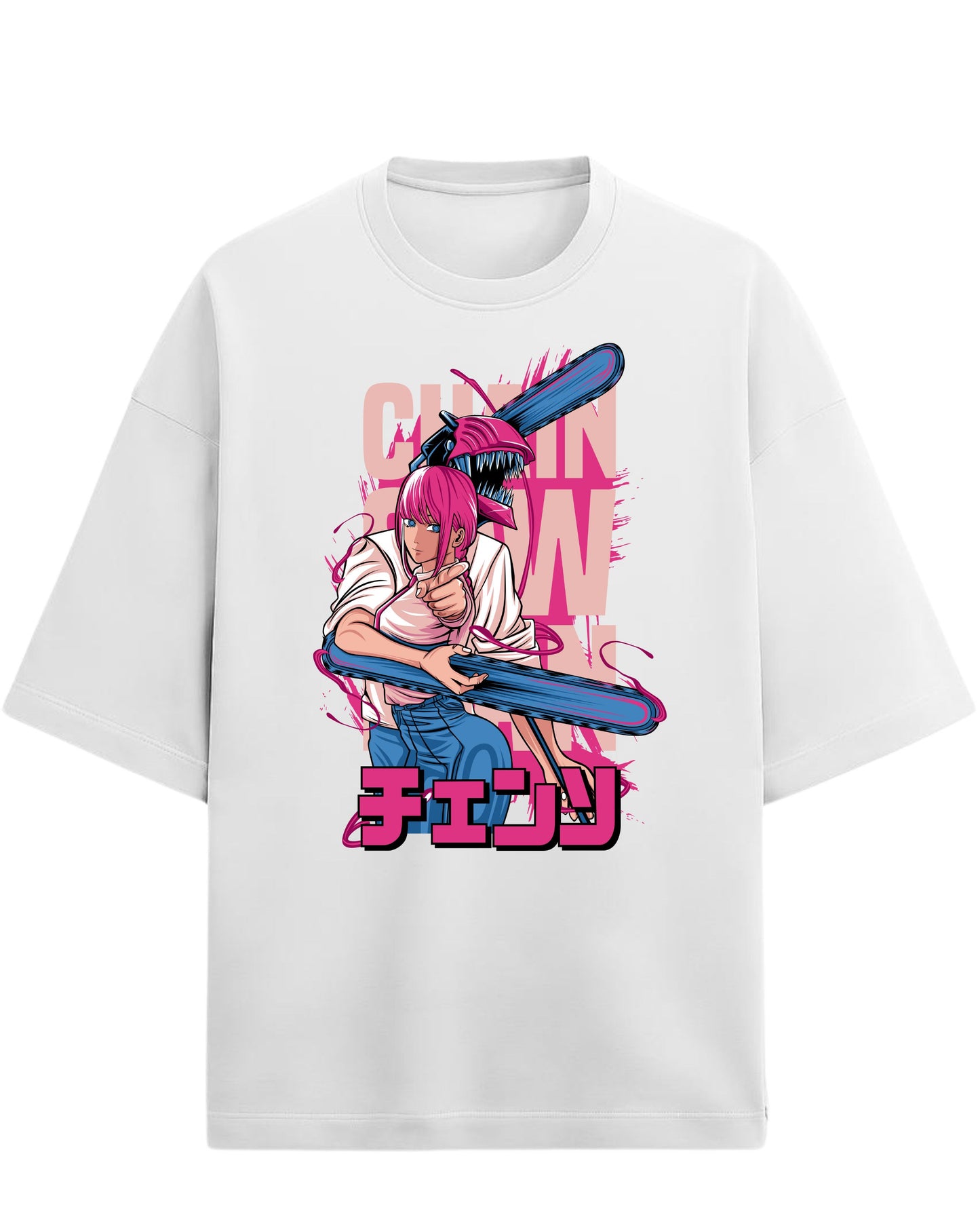 Chainsaw Man Power Oversized Tee | Anime Graphic Tee | Premium 260 GSM Cotton Blend