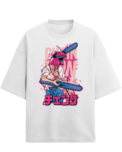 Chainsaw Man Power Oversized Tee | Anime Graphic Tee | Premium 260 GSM Cotton Blend