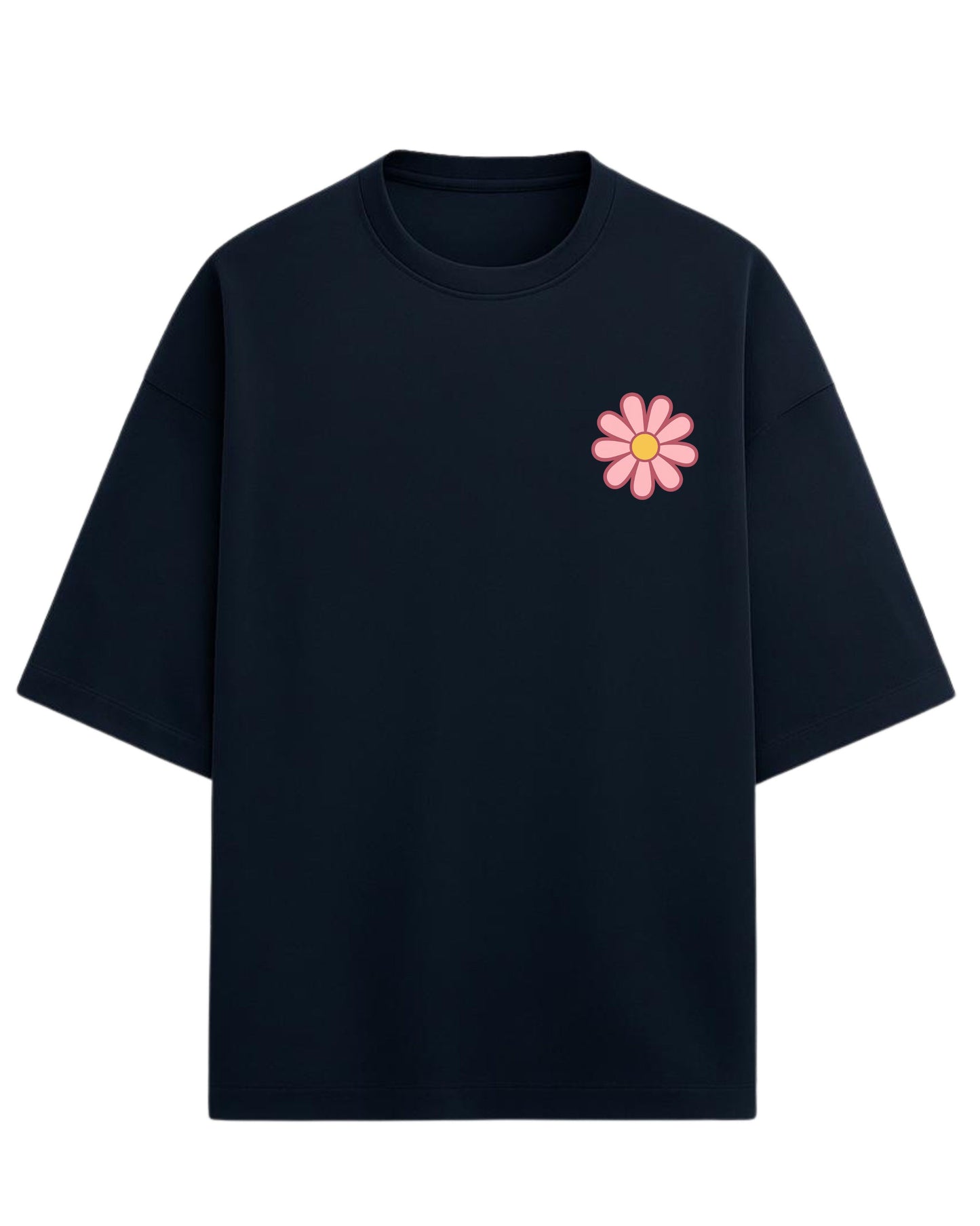 Flower Power Oversized T-Shirt | Retro Daisy Graphic Tee | Premium 260 GSM Cotton