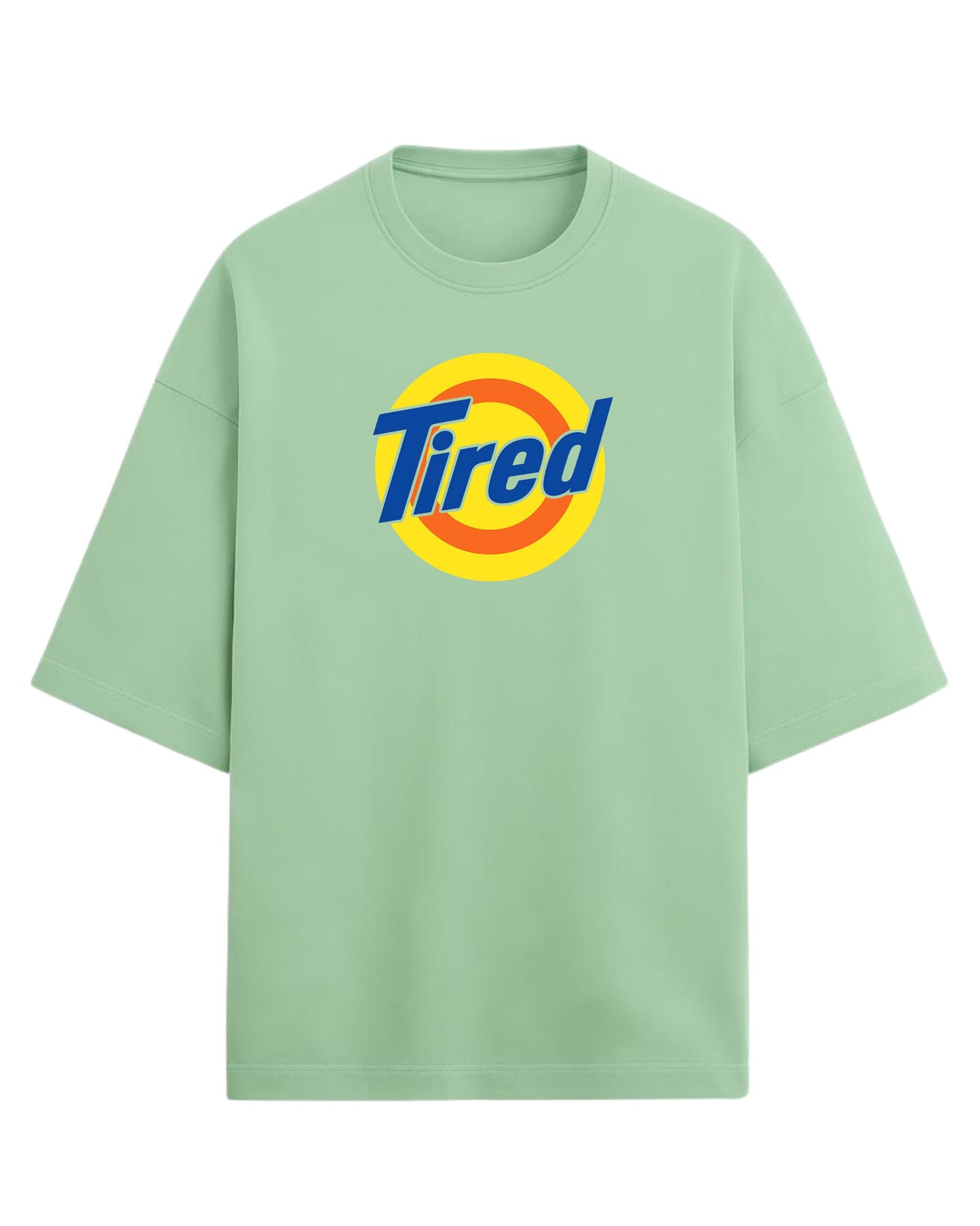 Tired Oversized T-Shirt | Retro Meme Graphic Tee | Premium 260 GSM Cotton
