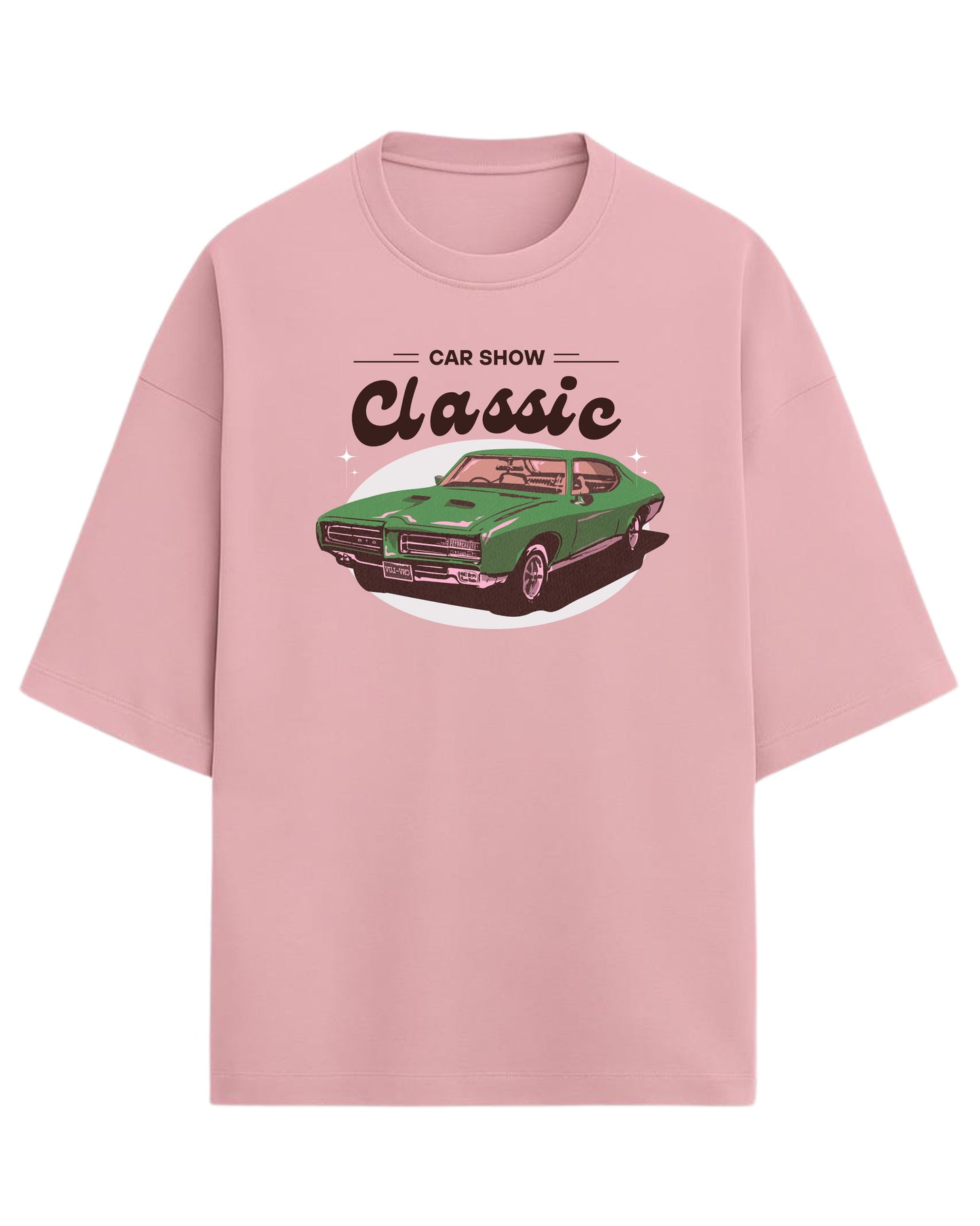 Classic Car Oversized T-Shirt | Muscle Car Graphic Tee | Vintage Streetwear Style | Premium 260 GSM Cotton