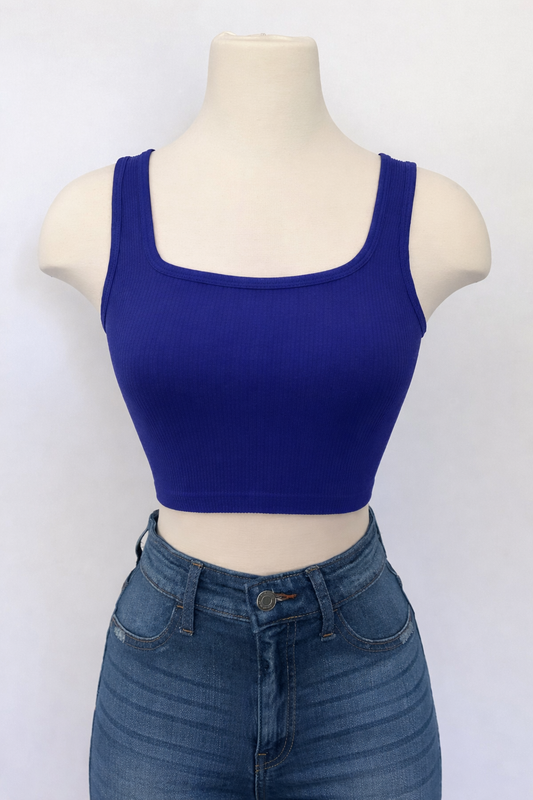 Women’s Cropped Tank Top – 180 GSM Premium Cotton | Soft Breathable Crop Tee