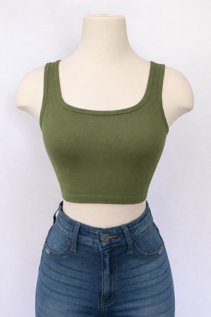 Women’s Cropped Tank Top – 180 GSM Premium Cotton | Soft Breathable Crop Tee