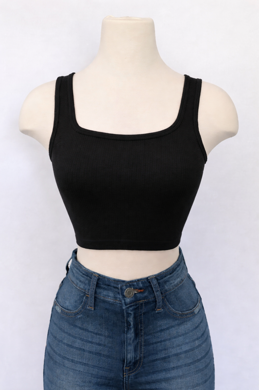 Women’s Cropped Tank Top – 180 GSM Premium Cotton | Soft Breathable Crop Tee