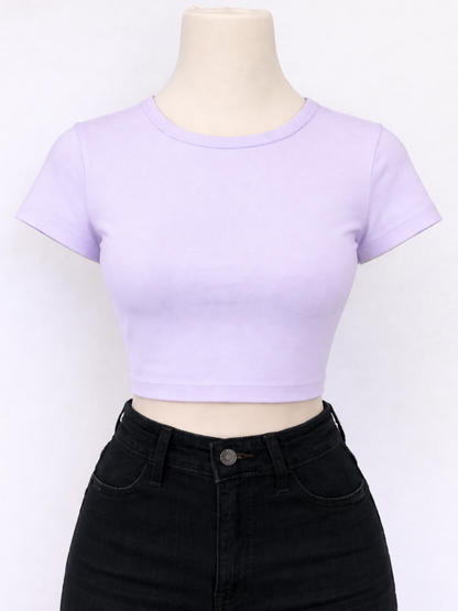 Women's Baby Tee – Premium 240 GSM Cotton Spandex Crop Tee | Slim Fit Stretch Tees