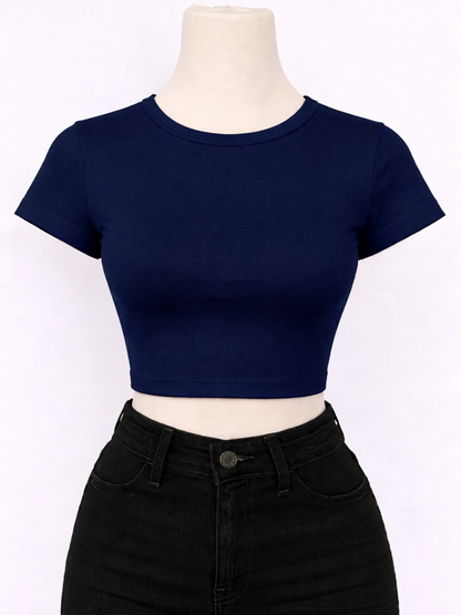 Women's Baby Tee – Premium 240 GSM Cotton Spandex Crop Tee | Slim Fit Stretch Tees