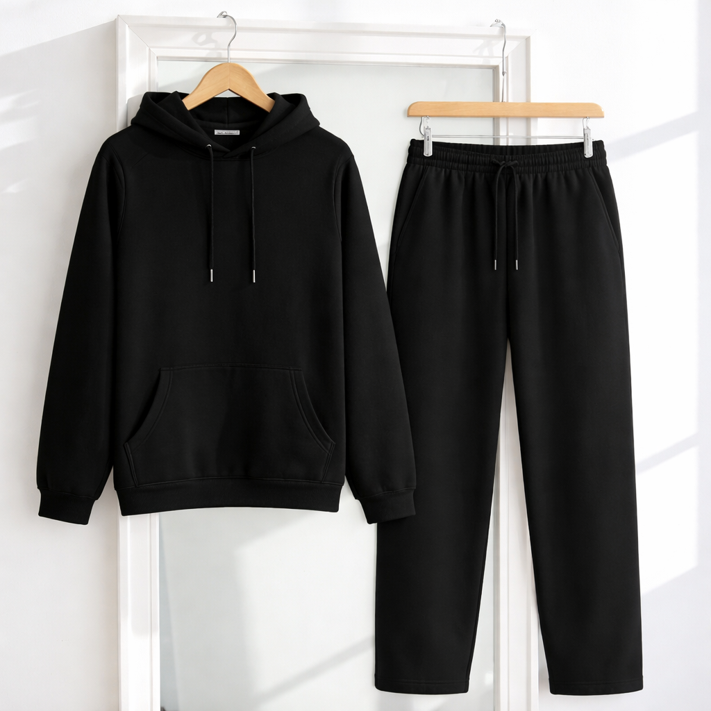 Unisex Oversized Hoodie x Unisex Black Sweatpants Co-ord/Combo Sets @threadsngiggles