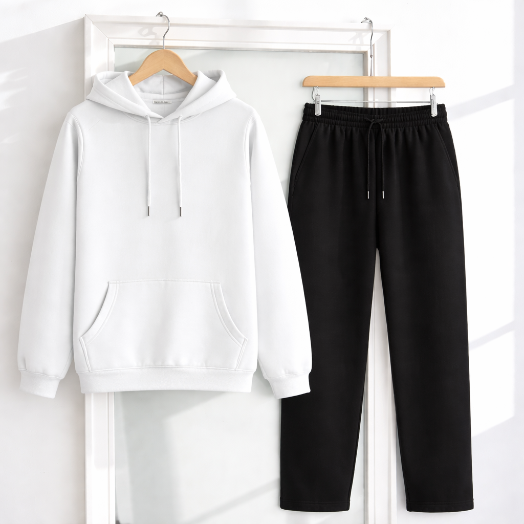 Unisex Oversized Hoodie x Unisex Black Sweatpants Co-ord/Combo Sets @threadsngiggles