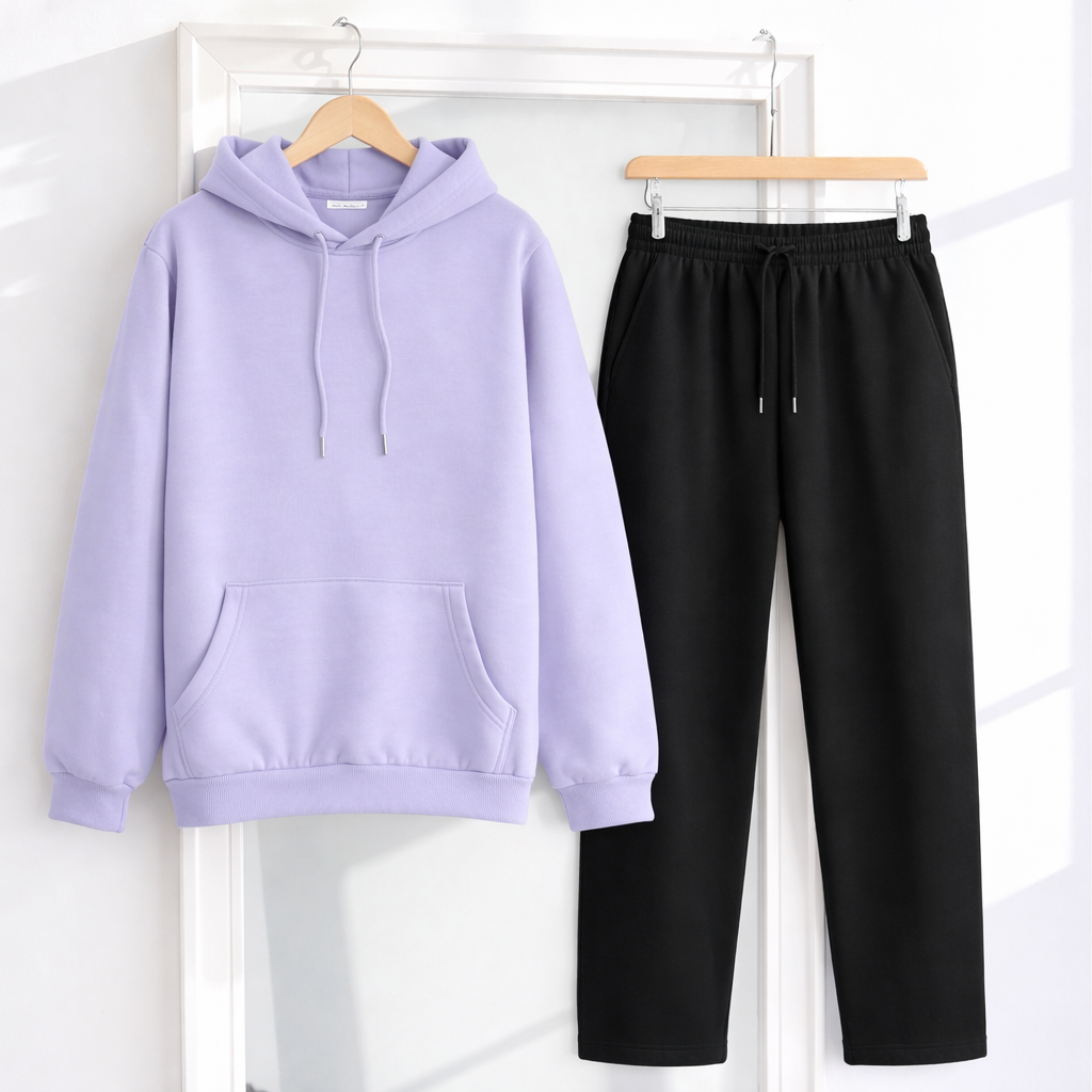 Unisex Oversized Hoodie x Unisex Black Sweatpants Co-ord/Combo Sets @threadsngiggles