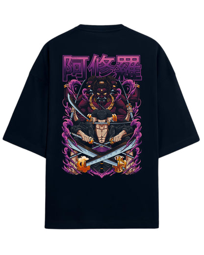 Roronoa Zoro Ashura Oversized Tee | One Piece Anime Graphic Tee | Premium 260 GSM Cotton