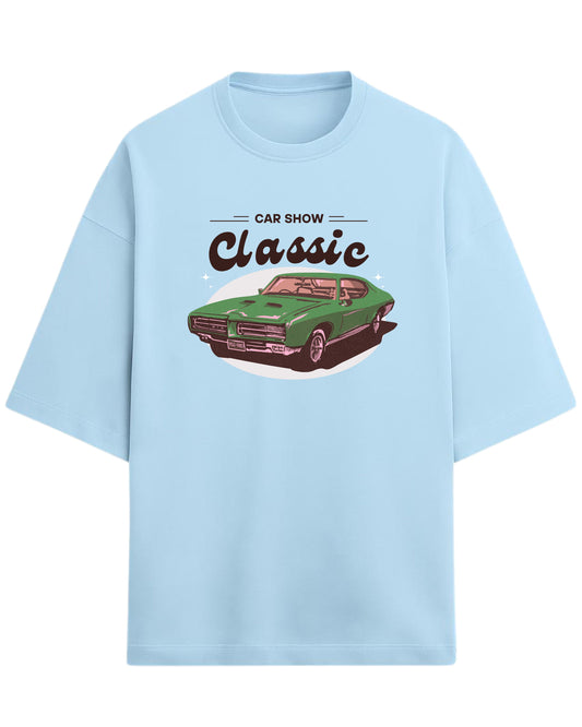 Classic Car Oversized T-Shirt | Muscle Car Graphic Tee | Vintage Streetwear Style | Premium 260 GSM Cotton