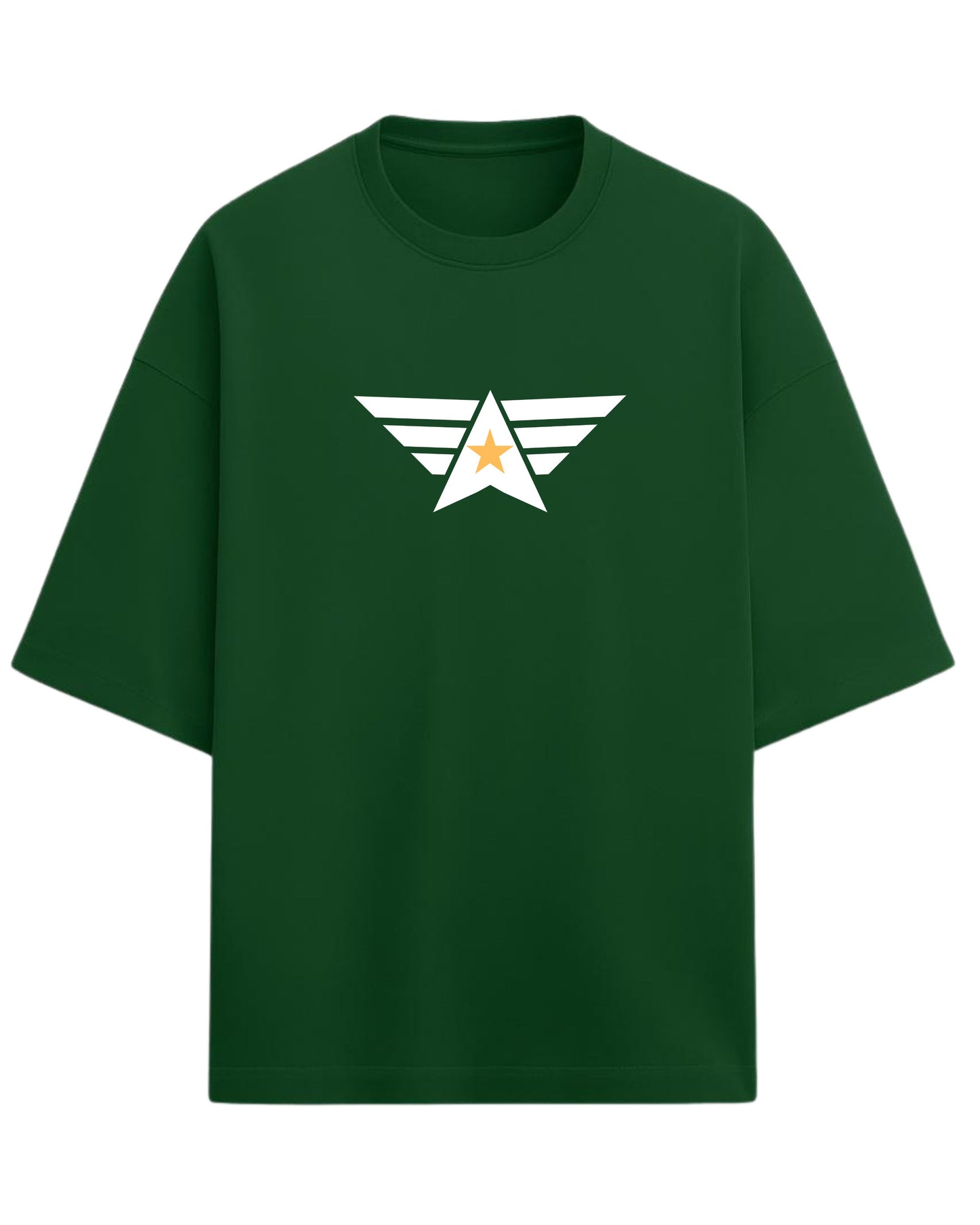 Aero Star Oversized T-Shirt | Minimal Wings Emblem Tee | Premium 260 GSM Cotton