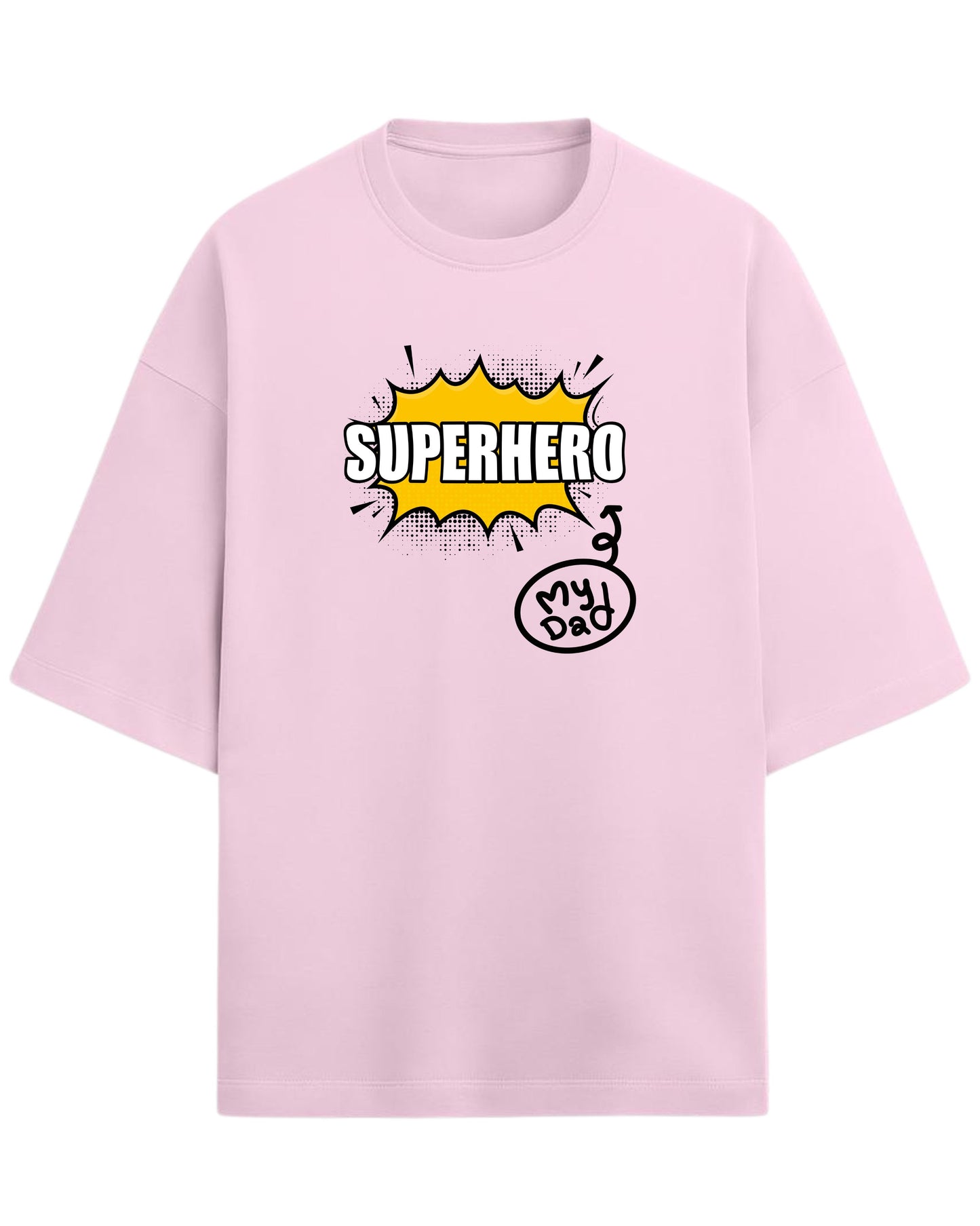 Superhero Dad Oversized T-Shirt | Comic Style Graphic Tee | Premium 260 GSM Cotton