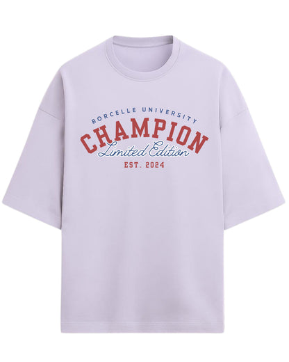 Champion Limited Edition Oversized T-Shirt | University Style Graphic Tee | Premium 260 GSM Cotton