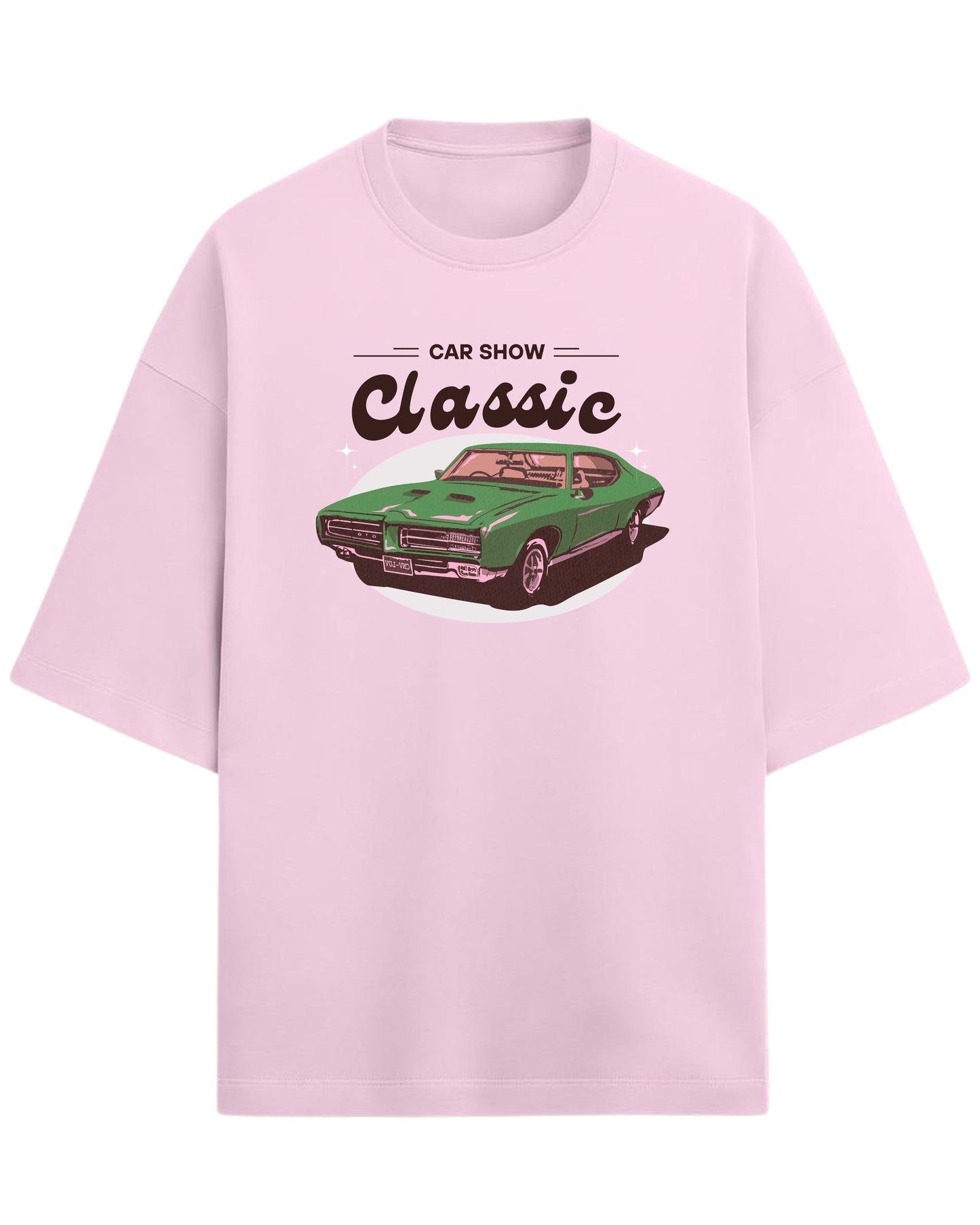 Classic Car Oversized T-Shirt | Muscle Car Graphic Tee | Vintage Streetwear Style | Premium 260 GSM Cotton