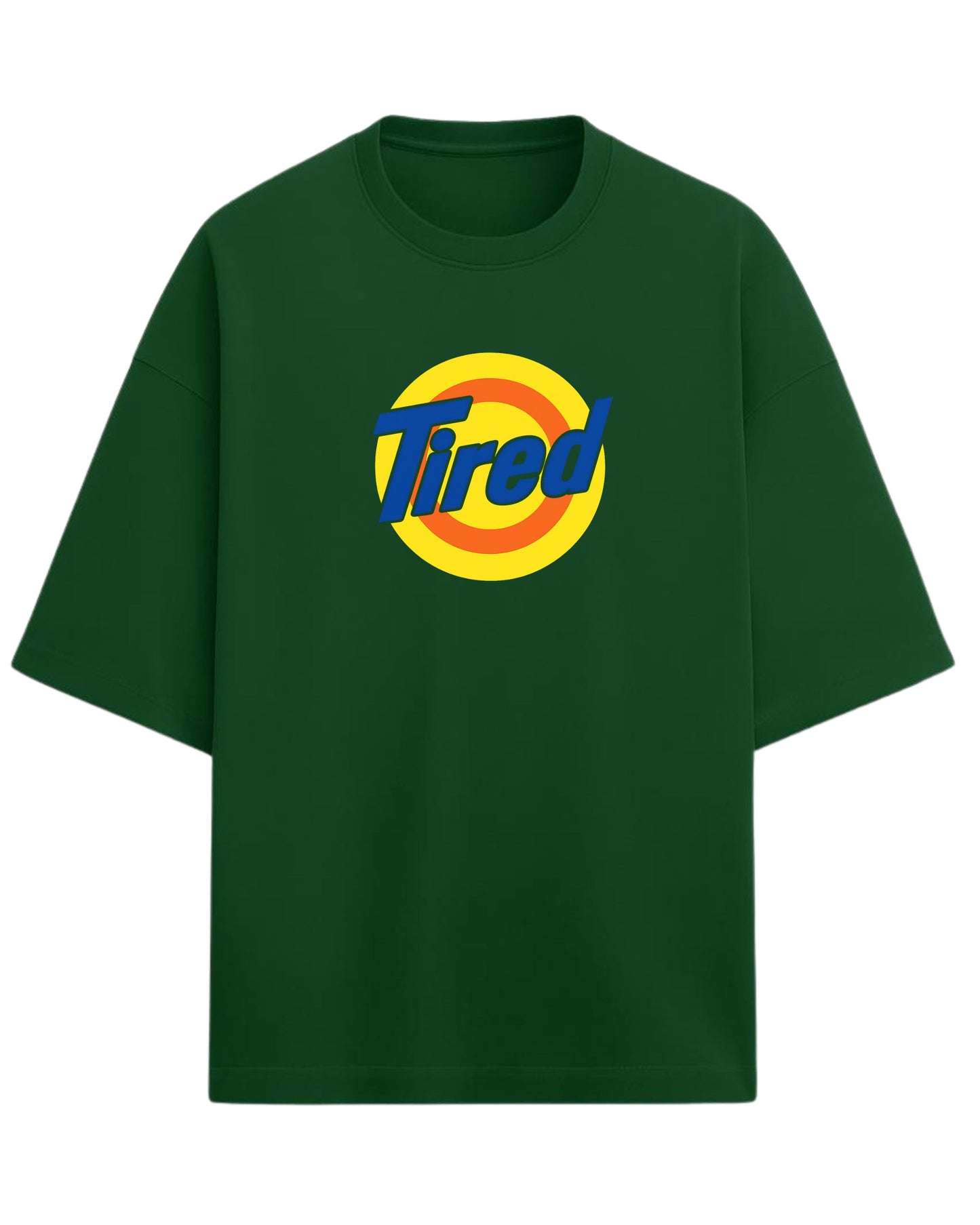 Tired Oversized T-Shirt | Retro Meme Graphic Tee | Premium 260 GSM Cotton