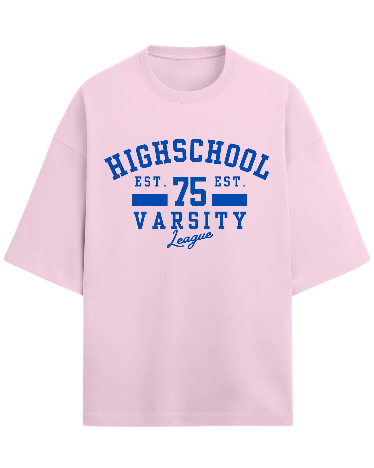 Highschool Varsity 75 Oversized T-Shirt | Classic Collegiate Graphic Tee | Premium 260 GSM Cotton
