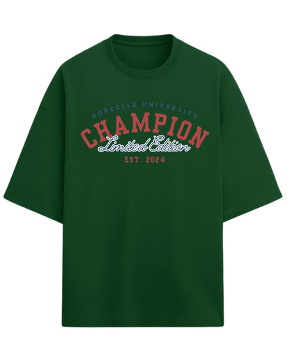 Champion Limited Edition Oversized T-Shirt | University Style Graphic Tee | Premium 260 GSM Cotton