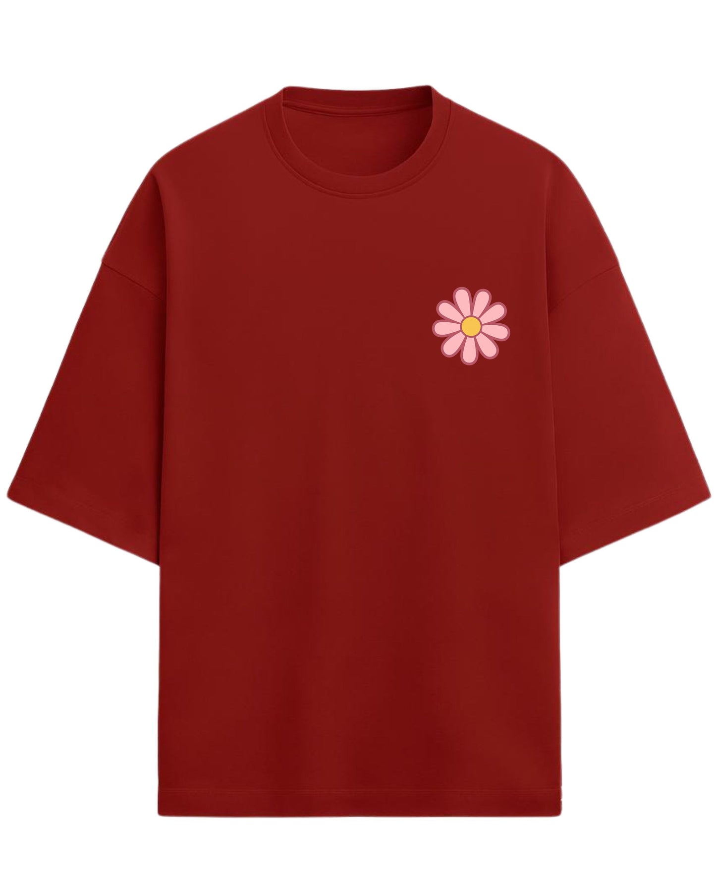 Flower Power Oversized T-Shirt | Retro Daisy Graphic Tee | Premium 260 GSM Cotton