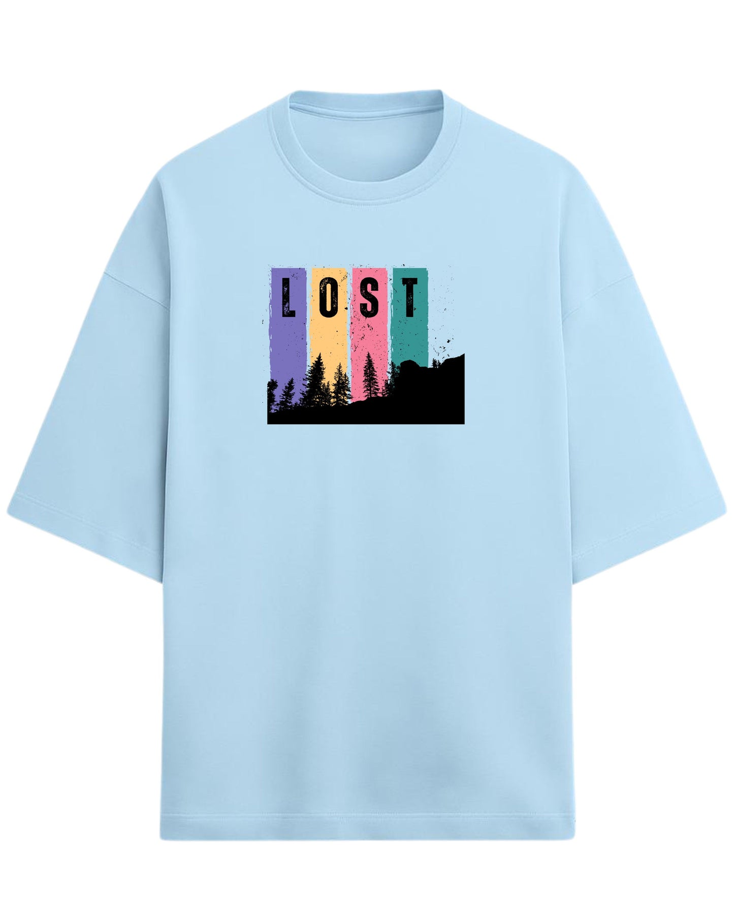 Lost Oversized T-Shirt | Retro Outdoor Adventure Garphic Tee | Premium 260 GSM Cotton