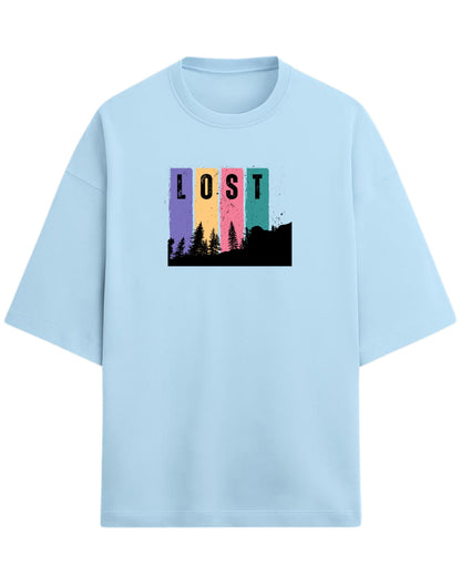Lost Oversized T-Shirt | Retro Outdoor Adventure Garphic Tee | Premium 260 GSM Cotton