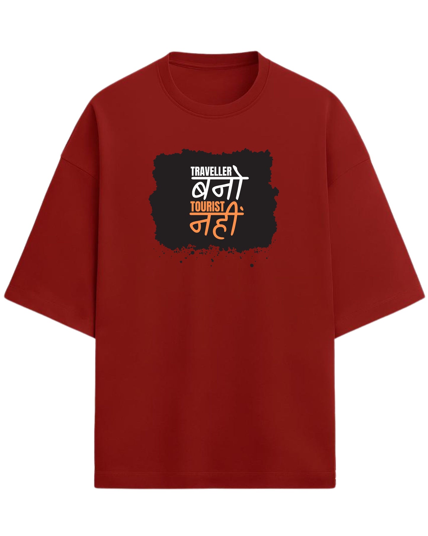 Traveller Bano Tourist Nahi Oversized T-Shirt | Travel Quote Graphic Tee | Premium 260 GSM Cotton