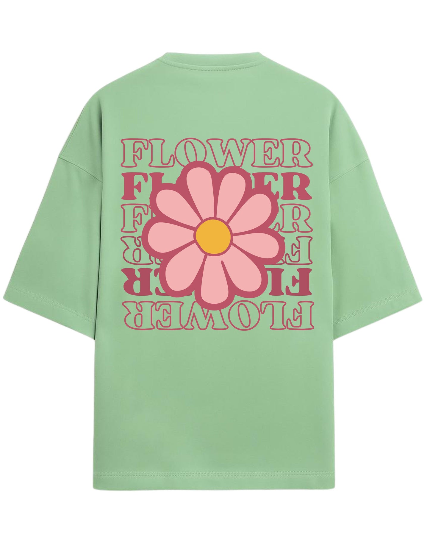 Flower Power Oversized T-Shirt | Retro Daisy Graphic Tee | Premium 260 GSM Cotton
