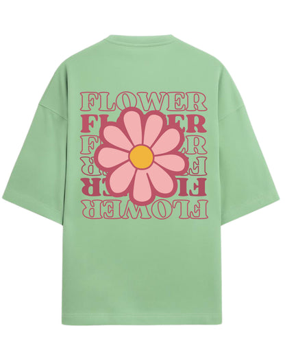 Flower Power Oversized T-Shirt | Retro Daisy Graphic Tee | Premium 260 GSM Cotton