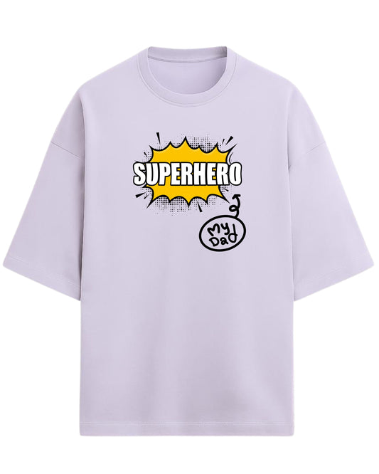 Superhero Dad Oversized T-Shirt | Comic Style Graphic Tee | Premium 260 GSM Cotton