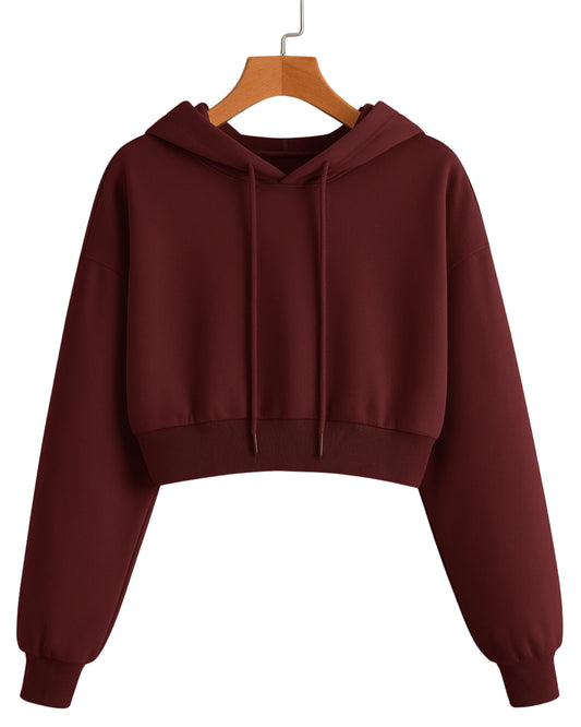 Premium Cropped Hoodie for Women- 100% Pure Cotton | 320 GSM Heavyweight Essentials