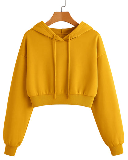 Premium Cropped Hoodie for Women- 100% Pure Cotton | 320 GSM Heavyweight Essentials