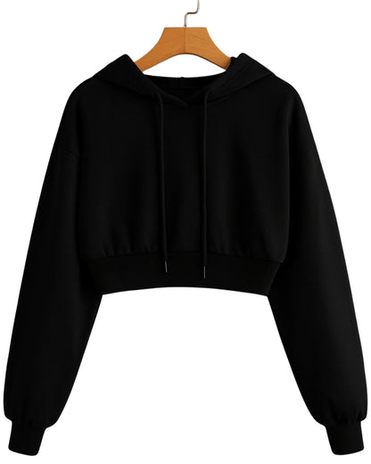 Premium Cropped Hoodie for Women- 100% Pure Cotton | 320 GSM Heavyweight Essentials