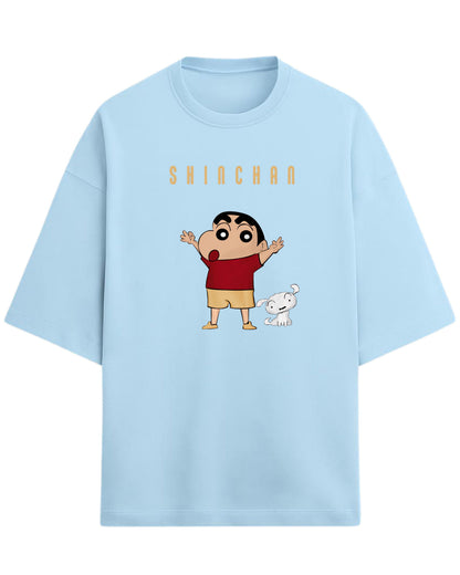 Shinchan “Playful Chaos” Oversized T-Shirt | Cute Anime Graphic Tee | Premium 260 GSM Cotton