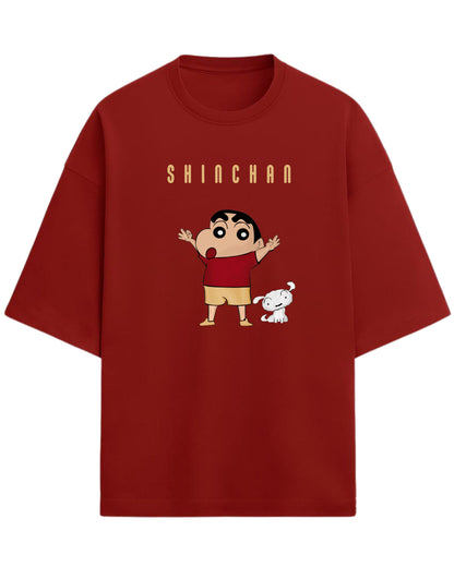 Shinchan “Playful Chaos” Oversized T-Shirt | Cute Anime Graphic Tee | Premium 260 GSM Cotton