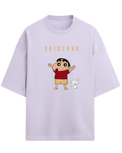 Shinchan “Playful Chaos” Oversized T-Shirt | Cute Anime Graphic Tee | Premium 260 GSM Cotton