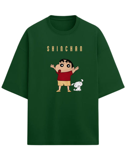 Shinchan “Playful Chaos” Oversized T-Shirt | Cute Anime Graphic Tee | Premium 260 GSM Cotton
