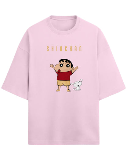 Shinchan “Playful Chaos” Oversized T-Shirt | Cute Anime Graphic Tee | Premium 260 GSM Cotton