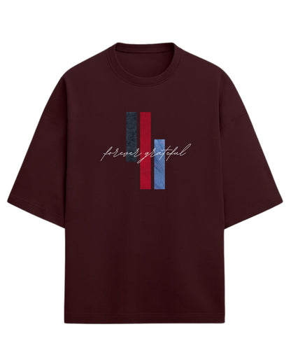 Forever Grateful Oversized T-Shirt | Aesthetic Graphic Tee | Premium 260 GSM Cotton
