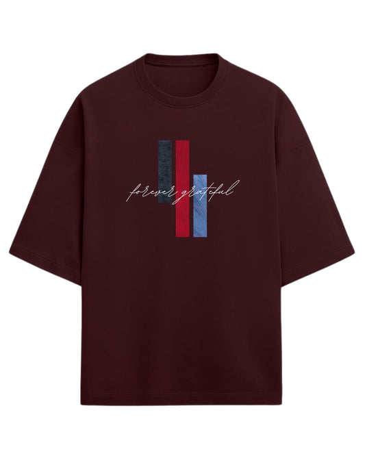 Forever Grateful Oversized T-Shirt | Aesthetic Graphic Tee | Premium 260 GSM Cotton