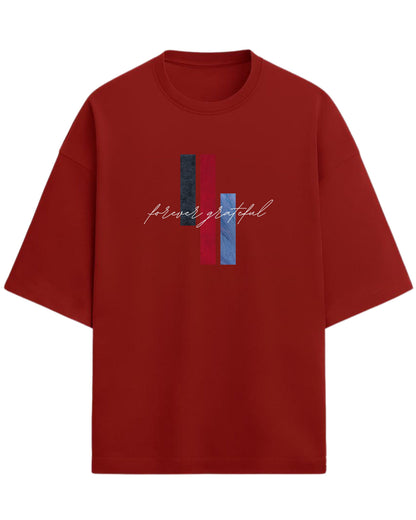 Forever Grateful Oversized T-Shirt | Aesthetic Graphic Tee | Premium 260 GSM Cotton