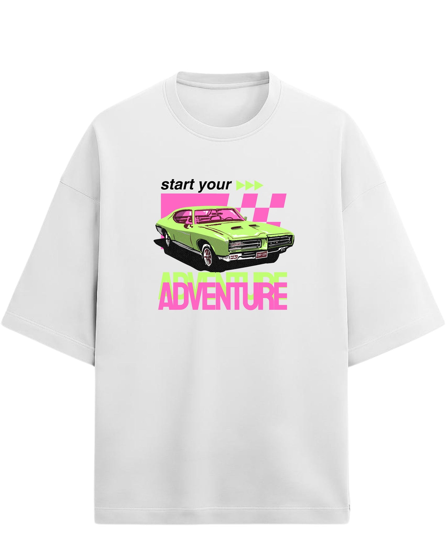 Retro Muscle Car Oversized T-Shirt | Vintage Auto Graphic Tee | Premium 260 GSM Cotton