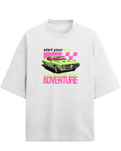 Retro Muscle Car Oversized T-Shirt | Vintage Auto Graphic Tee | Premium 260 GSM Cotton