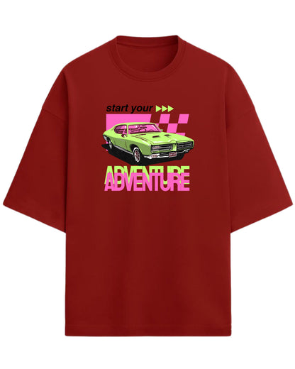 Retro Muscle Car Oversized T-Shirt | Vintage Auto Graphic Tee | Premium 260 GSM Cotton