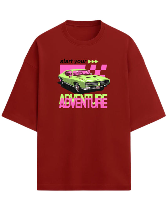 Retro Muscle Car Oversized T-Shirt | Vintage Auto Graphic Tee | Premium 260 GSM Cotton