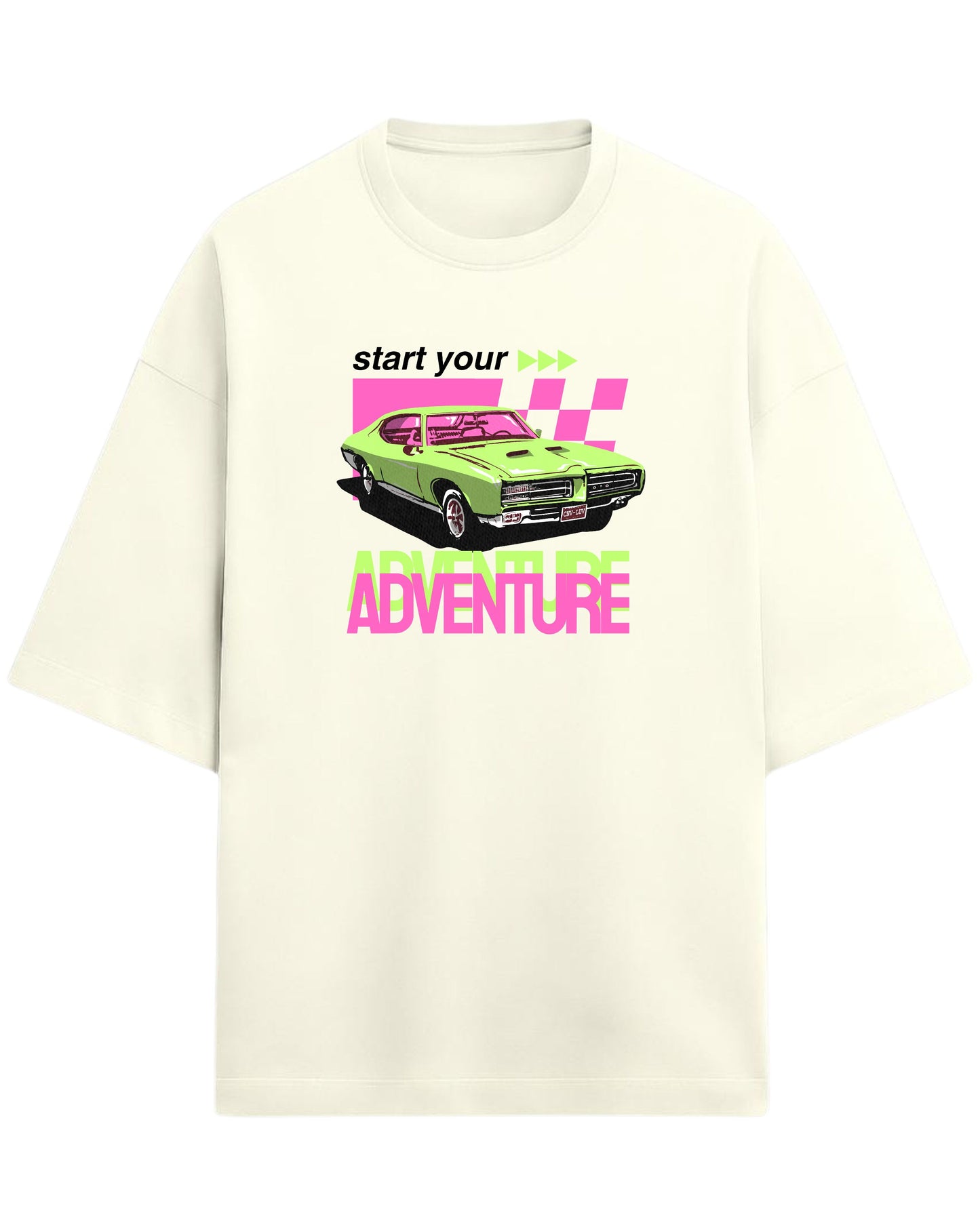 Retro Muscle Car Oversized T-Shirt | Vintage Auto Graphic Tee | Premium 260 GSM Cotton