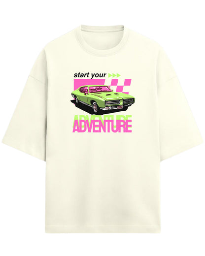Retro Muscle Car Oversized T-Shirt | Vintage Auto Graphic Tee | Premium 260 GSM Cotton