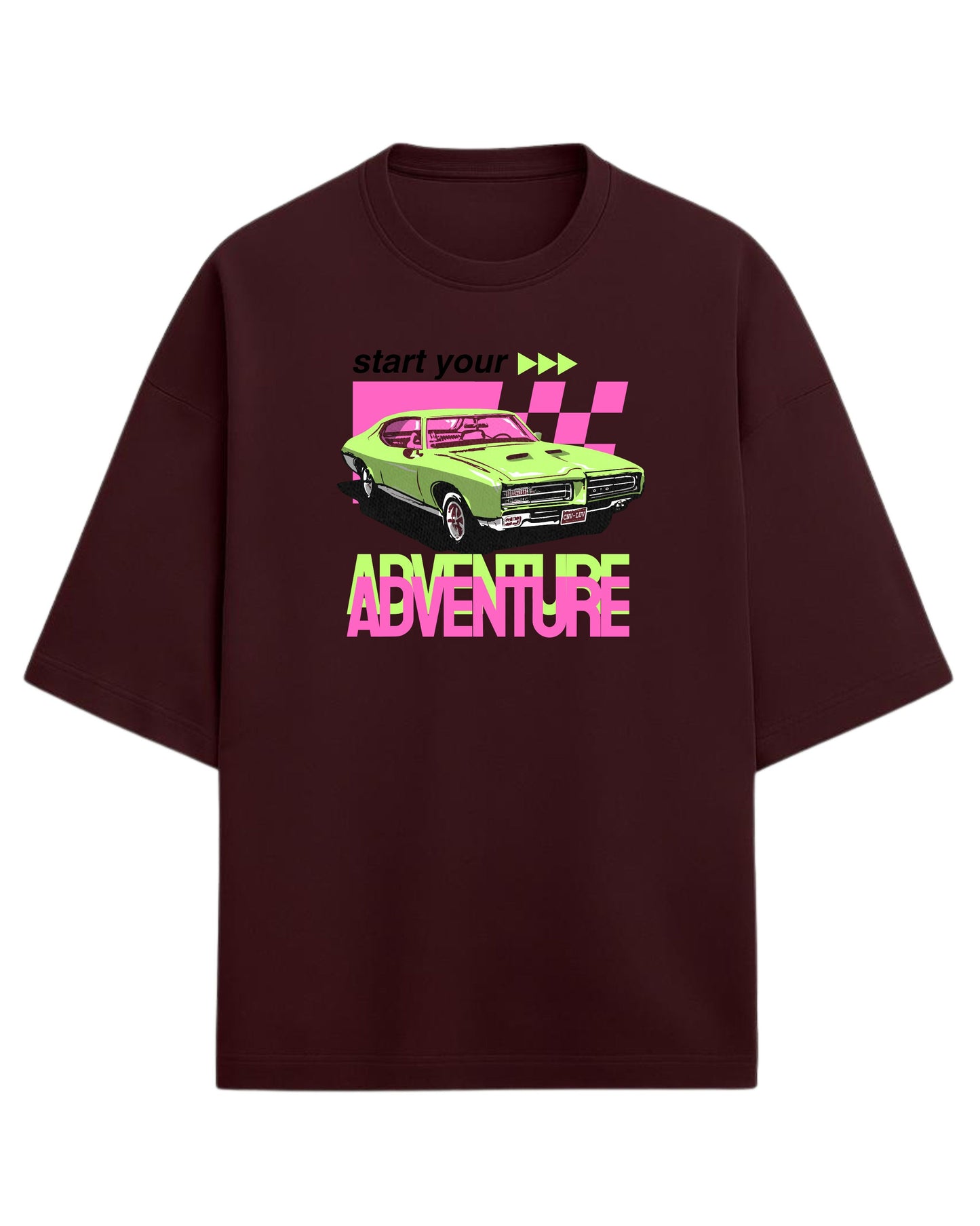 Retro Muscle Car Oversized T-Shirt | Vintage Auto Graphic Tee | Premium 260 GSM Cotton