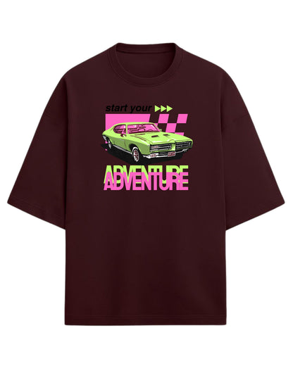 Retro Muscle Car Oversized T-Shirt | Vintage Auto Graphic Tee | Premium 260 GSM Cotton