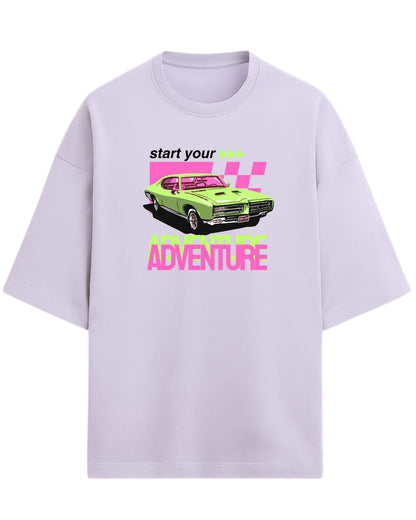 Retro Muscle Car Oversized T-Shirt | Vintage Auto Graphic Tee | Premium 260 GSM Cotton