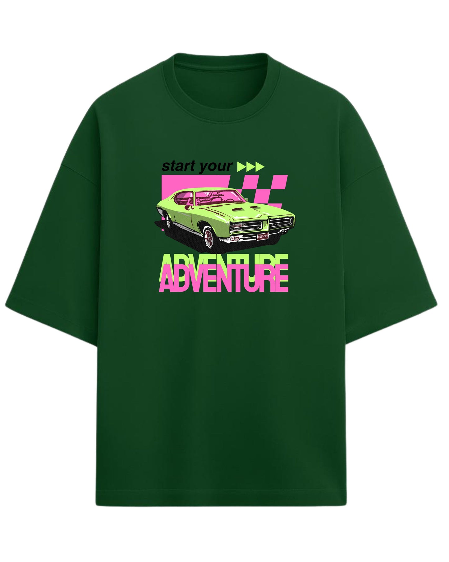 Retro Muscle Car Oversized T-Shirt | Vintage Auto Graphic Tee | Premium 260 GSM Cotton